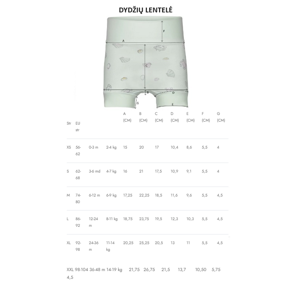 Alyviniai maudymosi šortai mergaitėms (0-4 m.) - 0-3 mėn. - Image 3
