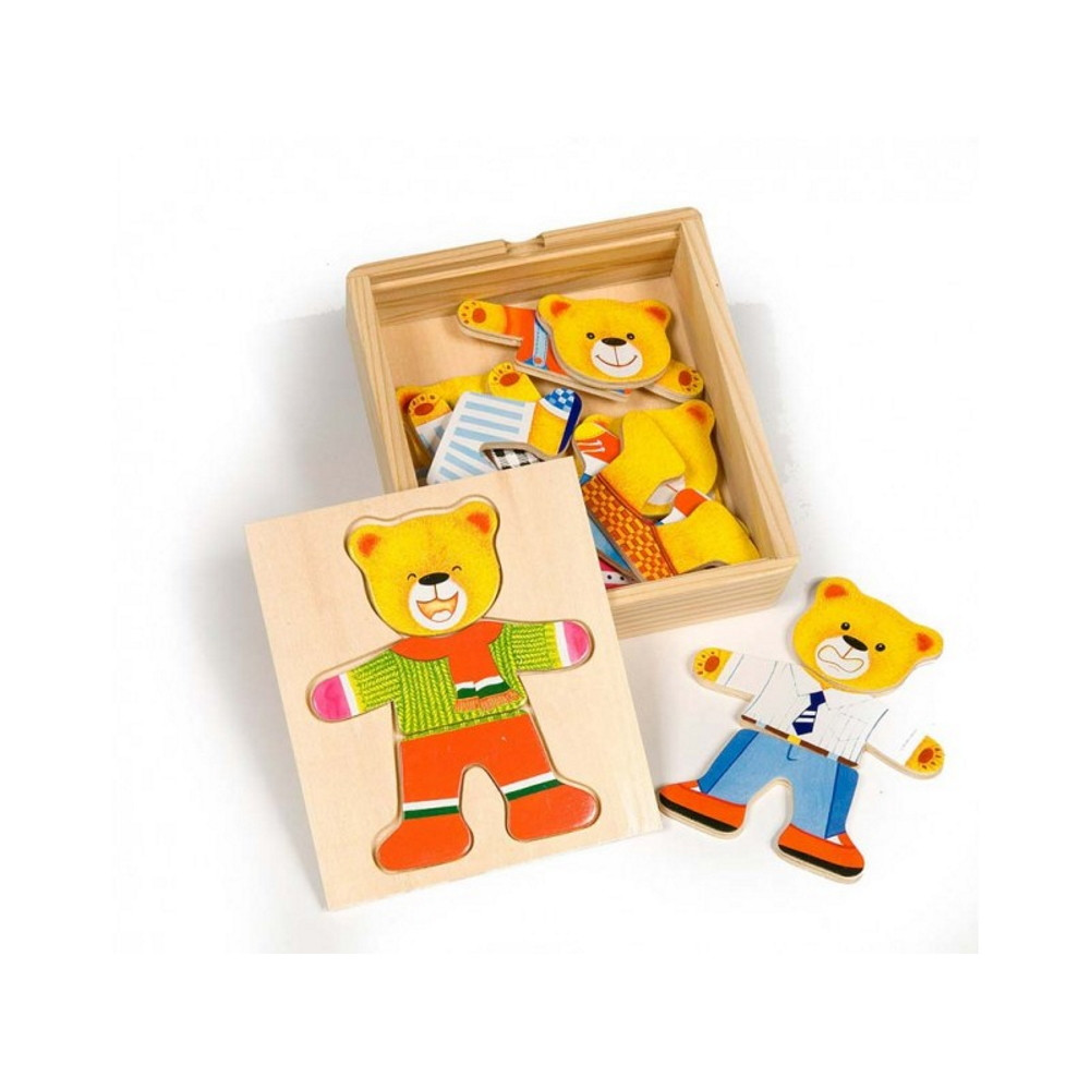 Bigjigs medinė dėlionė Aprenk meškiuką (18 el.) - Image 3