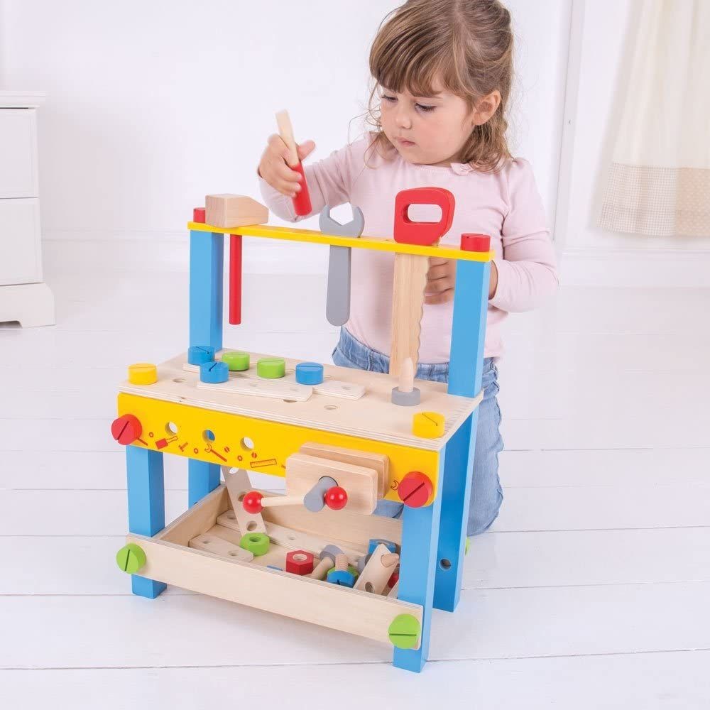 Bigjigs medinis vaikiškas meistro stalas (26 el.) - Image 2