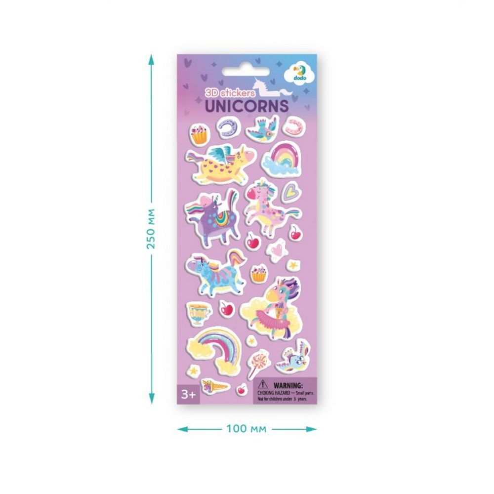 Dodo 3D lipdukai vaikams Vienaragiai (25 vnt.) - Image 3